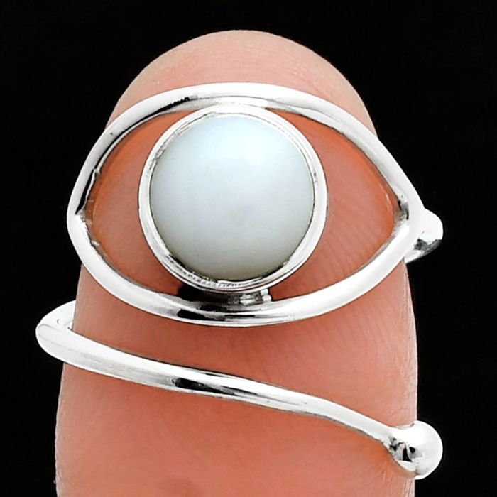 Adjustable Eye - White Opal Ring size-6 SDR244876 R-1254, 8x8 mm