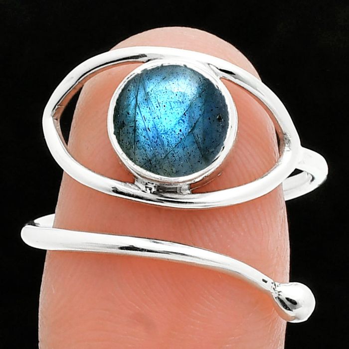 Adjustable Eye - Blue Labradorite Ring size-9 SDR244879 R-1254, 8x8 mm