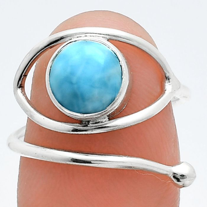 Adjustable Eye - Larimar (Dominican Republic) Ring size-7.5 SDR244884 R-1254, 8x8 mm