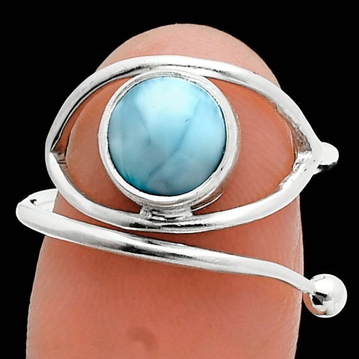 Adjustable Eye - Larimar (Dominican Republic) Ring size-7.5 SDR244891 R-1254, 8x8 mm