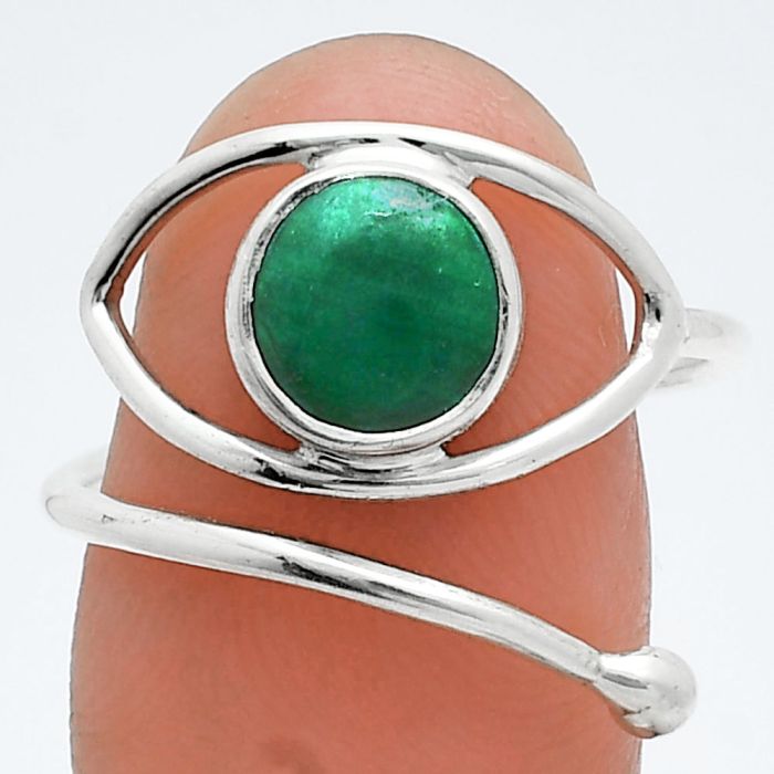 Adjustable Eye - Malachite Eye Ring size-9 SDR244898 R-1254, 8x8 mm