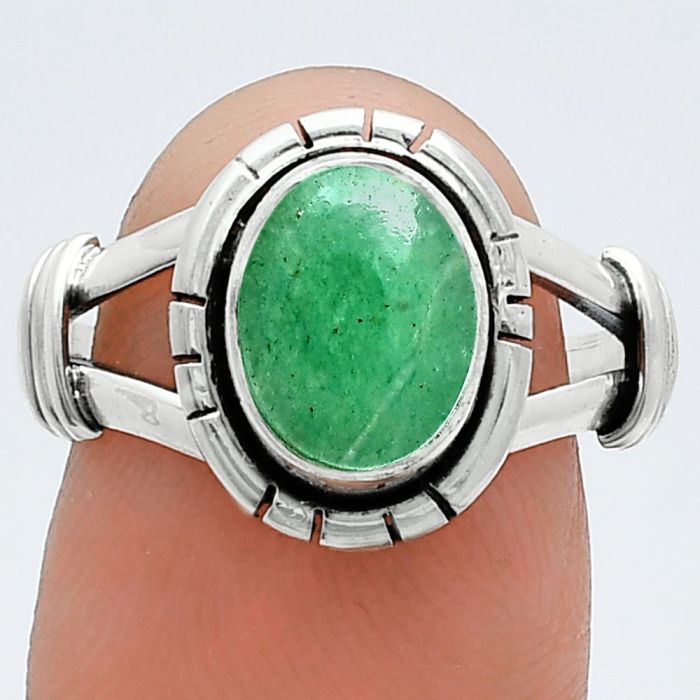 Green Aventurine Ring size-8.5 SDR244921 R-1533, 7x9 mm