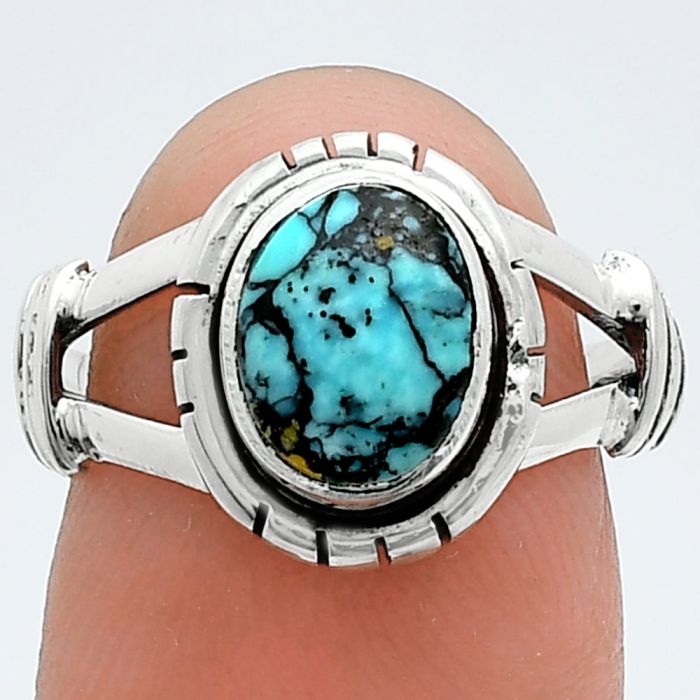 Lucky Charm Tibetan Turquoise Ring size-8 SDR244943 R-1533, 7x9 mm