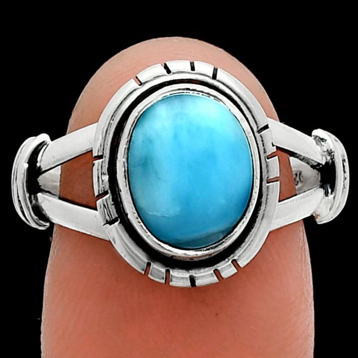 Larimar (Dominican Republic) Ring size-8.5 SDR244949 R-1533, 8x10 mm