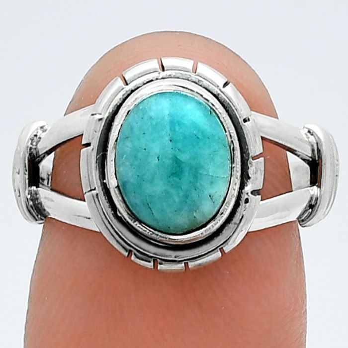 Natural Rare Turquoise Nevada Aztec Mt Ring size-7 SDR244957 R-1533, 7x9 mm