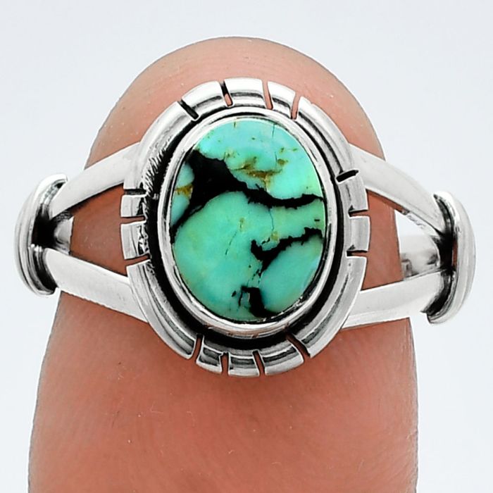 Lucky Charm Tibetan Turquoise Ring size-7 SDR244964 R-1533, 7x9 mm