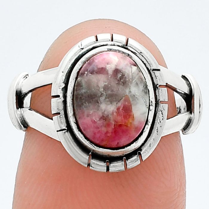 Pink Thulite Ring size-6 SDR244968 R-1533, 8x10 mm