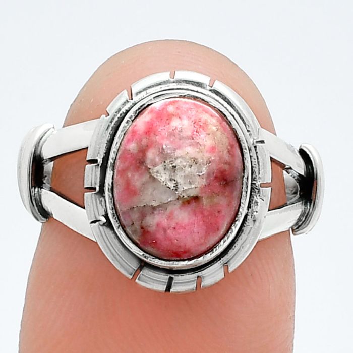 Pink Thulite Ring size-6 SDR244975 R-1533, 8x10 mm