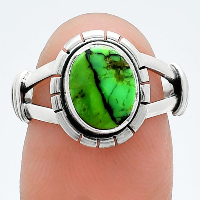 Green Matrix Turquoise Ring size-7 SDR244982 R-1533, 7x9 mm