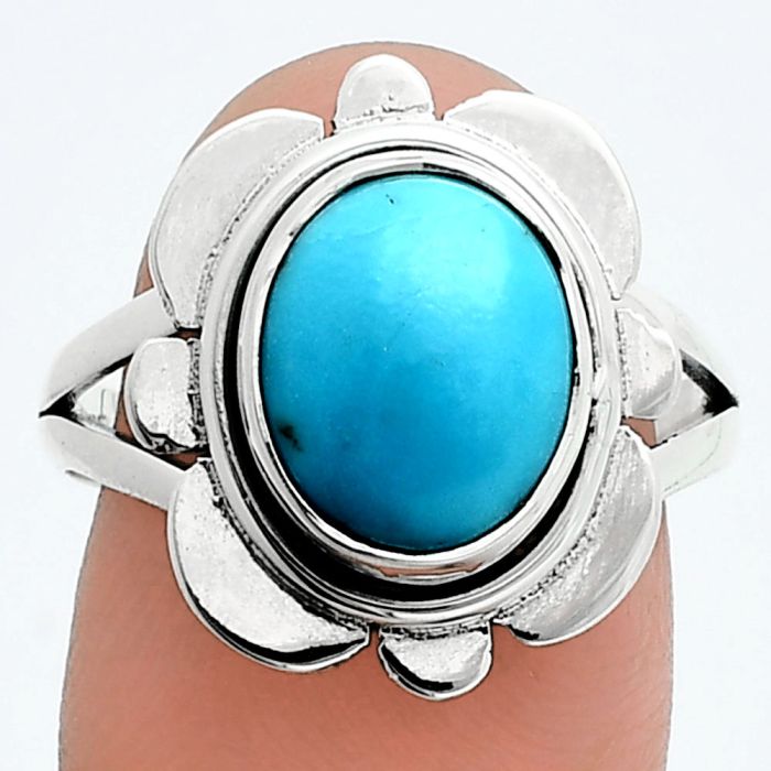 Sleeping Beauty Turquoise Ring size-8 SDR245054 R-1342, 9x11 mm