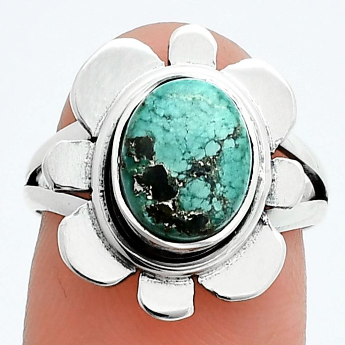 Lucky Charm Tibetan Turquoise Ring size-6.5 SDR245059 R-1342, 8x10 mm