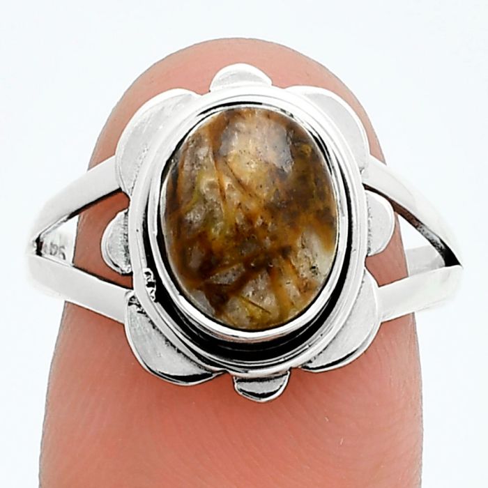 Stick Agate Ring size-8 SDR245070 R-1342, 8x10 mm