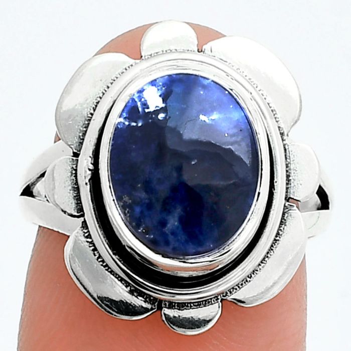 Sodalite Ring size-7 SDR245078 R-1342, 9x12 mm