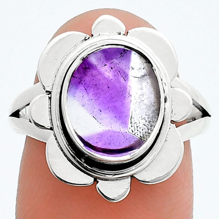 Super 23 Amethyst Mineral From Auralite Ring size-8 SDR245081 R-1342, 9x11 mm