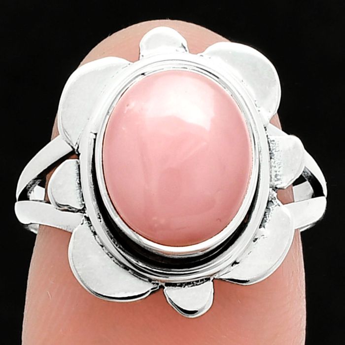 Pink Opal Ring size-7.5 SDR245089 R-1342, 9x11 mm