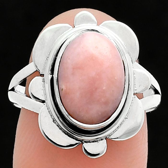 Pink Opal Ring size-8 SDR245090 R-1342, 8x12 mm