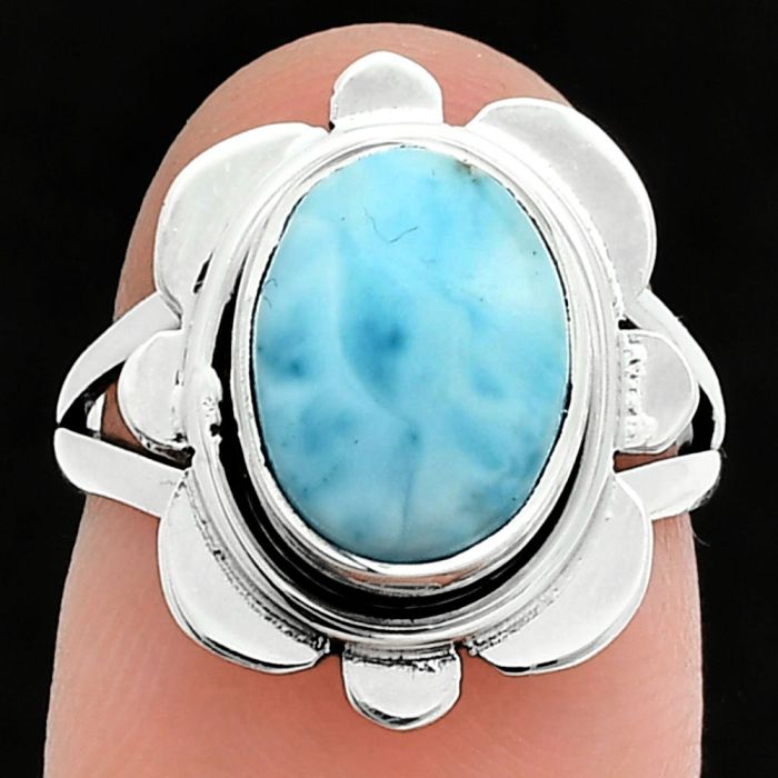 Larimar (Dominican Republic) Ring size-5.5 SDR245091 R-1342, 8x11 mm