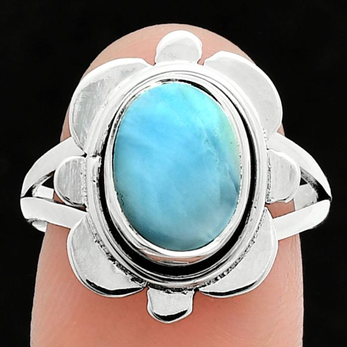 Larimar (Dominican Republic) Ring size-8 SDR245092 R-1342, 8x11 mm