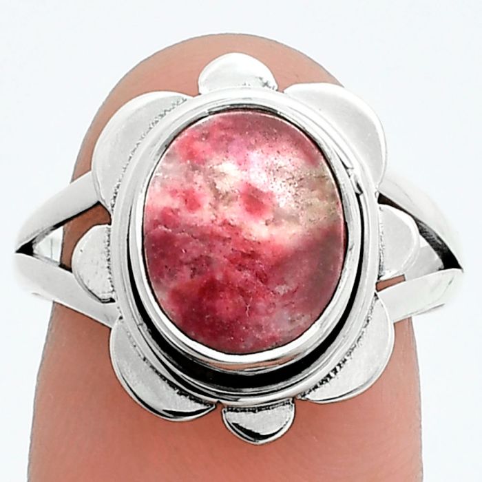 Pink Thulite Ring size-8 SDR245101 R-1342, 9x11 mm