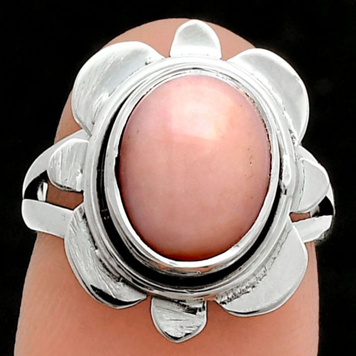 Pink Opal Ring size-5.5 SDR245112 R-1342, 9x11 mm