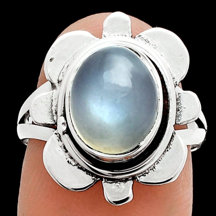 Srilankan Moonstone Ring size-7 SDR245114 R-1342, 9x11 mm