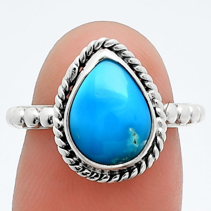 Sleeping Beauty Turquoise Ring size-6 SDR245119 R-1252, 8x11 mm