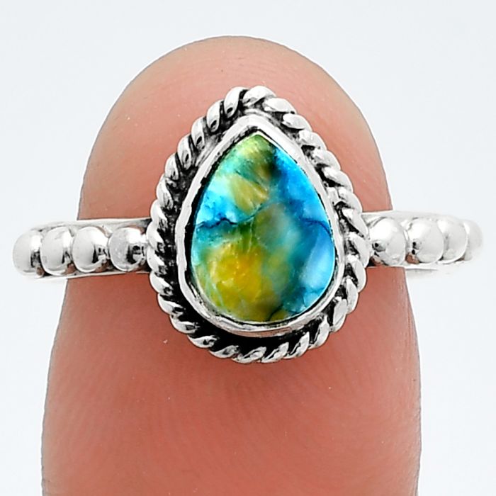 Spiny Oyster Turquoise Ring size-8 SDR245122 R-1252, 7x9 mm