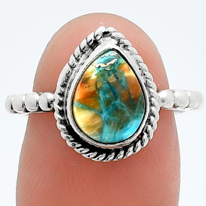 Spiny Oyster Turquoise Ring size-7 SDR245125 R-1252, 8x10 mm