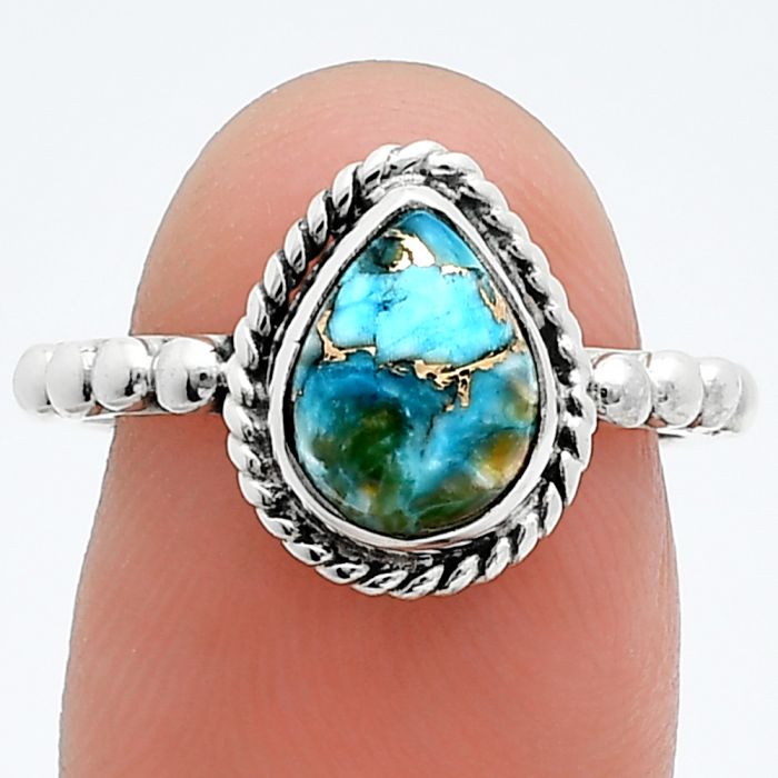 Spiny Oyster Turquoise Ring size-7 SDR245129 R-1252, 7x9 mm