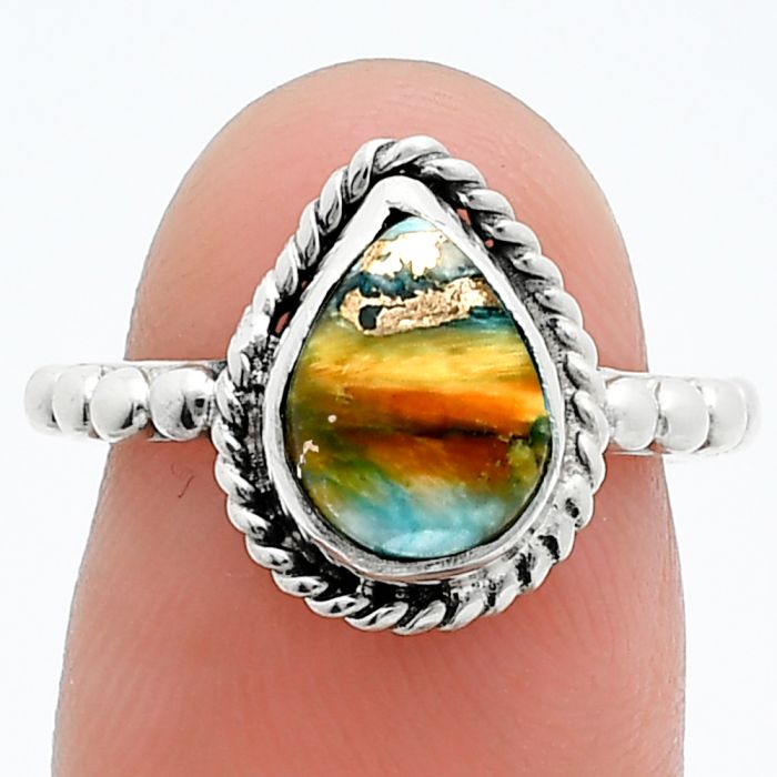 Spiny Oyster Turquoise Ring size-7 SDR245132 R-1252, 7x10 mm