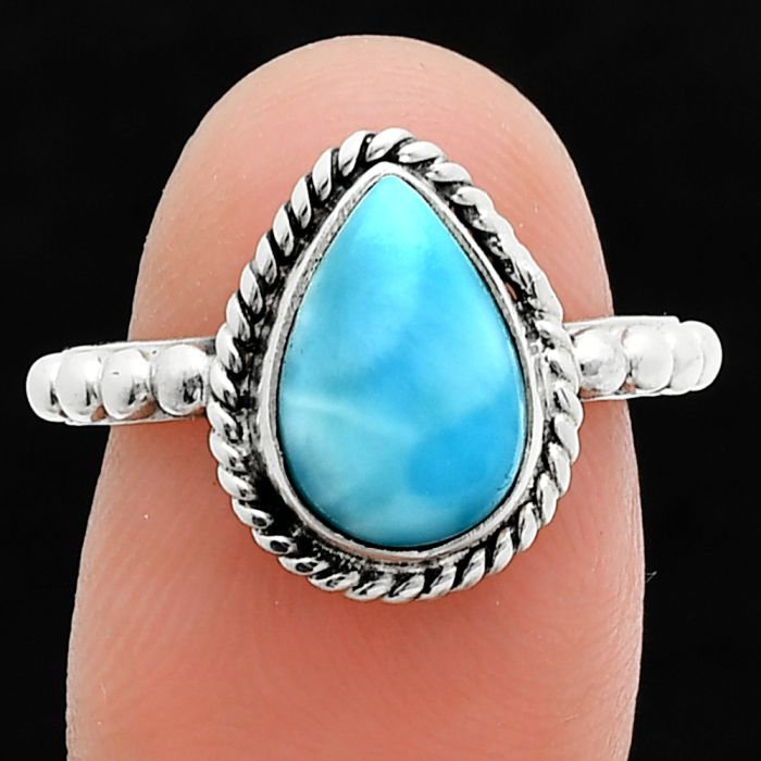 Larimar (Dominican Republic) Ring size-7 SDR245154 R-1252, 8x11 mm