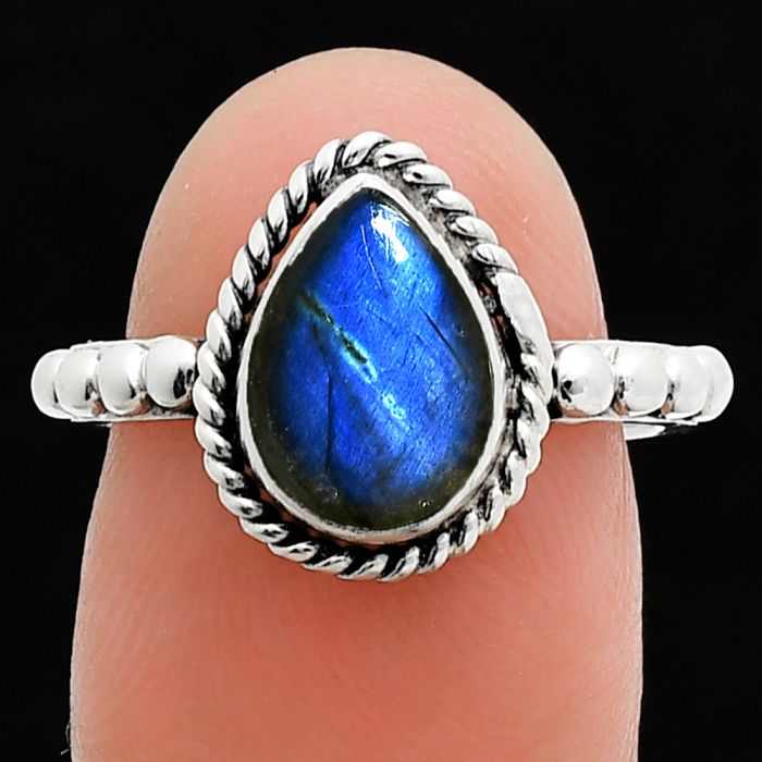 Blue Labradorite Ring size-7 SDR245157 R-1252, 7x10 mm