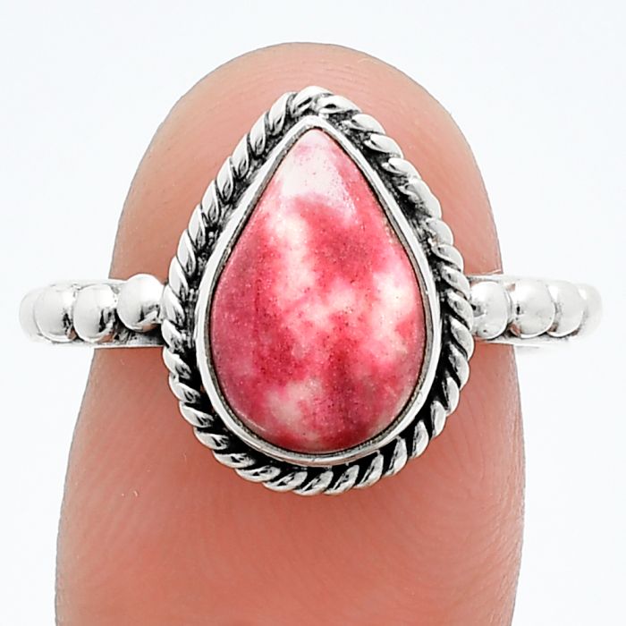 Pink Thulite Ring size-8 SDR245160 R-1252, 8x12 mm