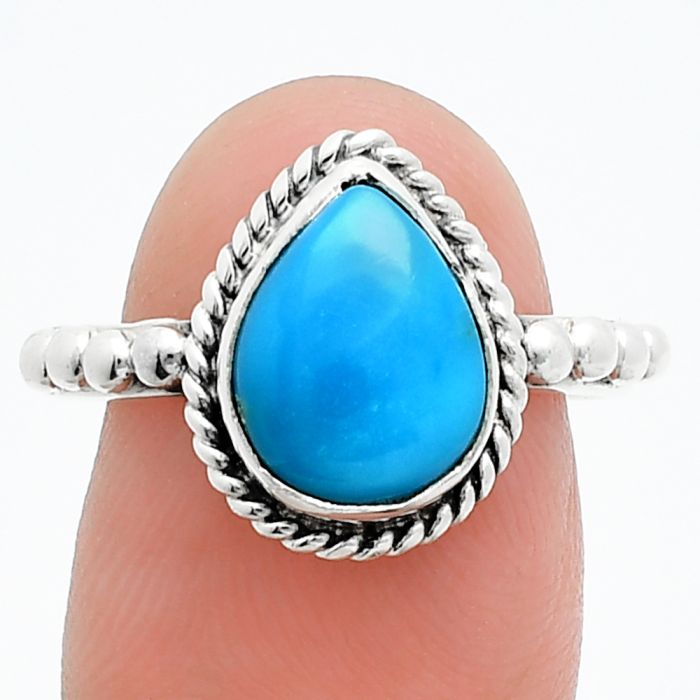 Sleeping Beauty Turquoise Ring size-8 SDR245176 R-1252, 8x11 mm