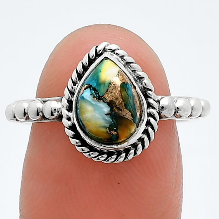 Spiny Oyster Turquoise Ring size-8 SDR245182 R-1252, 7x9 mm