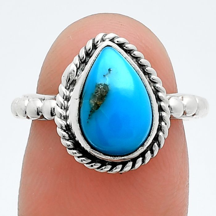 Sleeping Beauty Turquoise Ring size-6 SDR245183 R-1252, 8x11 mm