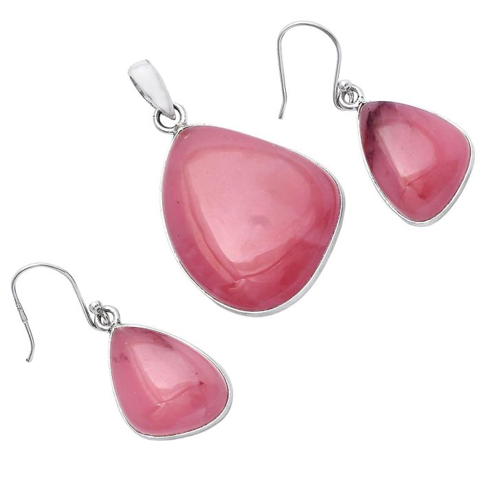 Guava Quartz Pendant Earrings Set SDT03037 T-1001, 25x32 mm