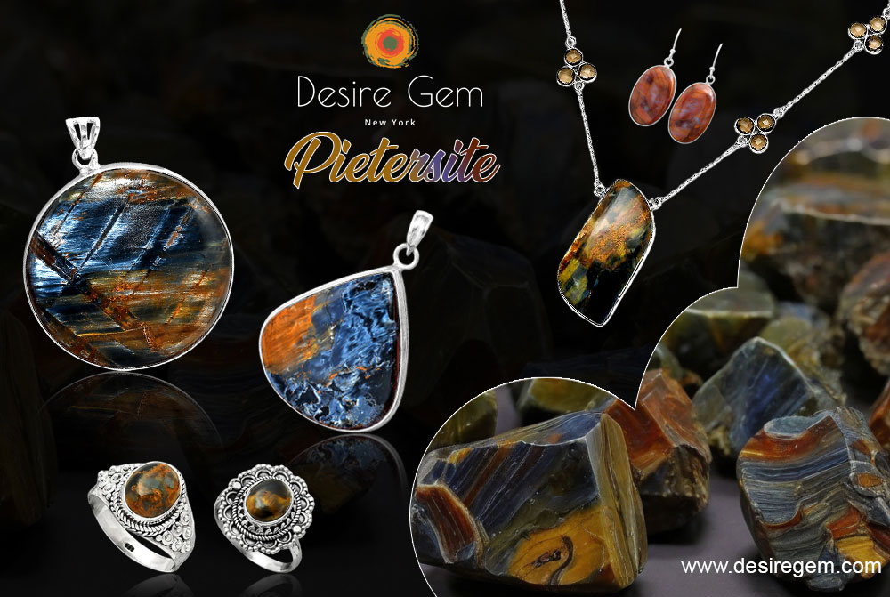 Exquisite Pietersite Gemstone Silver Jewelry Collection by Desiregem