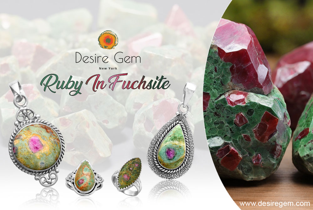 Exquisite Ruby in Fuchsite Gemstone Jewelry Collection by Desiregem - Fine 925 Sterling Silver